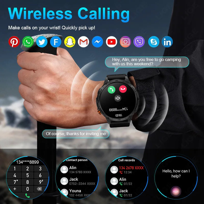 Smartwatch Homme 2026 Écran AMOLED 1.75" Ultra HD – Batterie 730mAh Bluetooth Appel Sport Android iOS