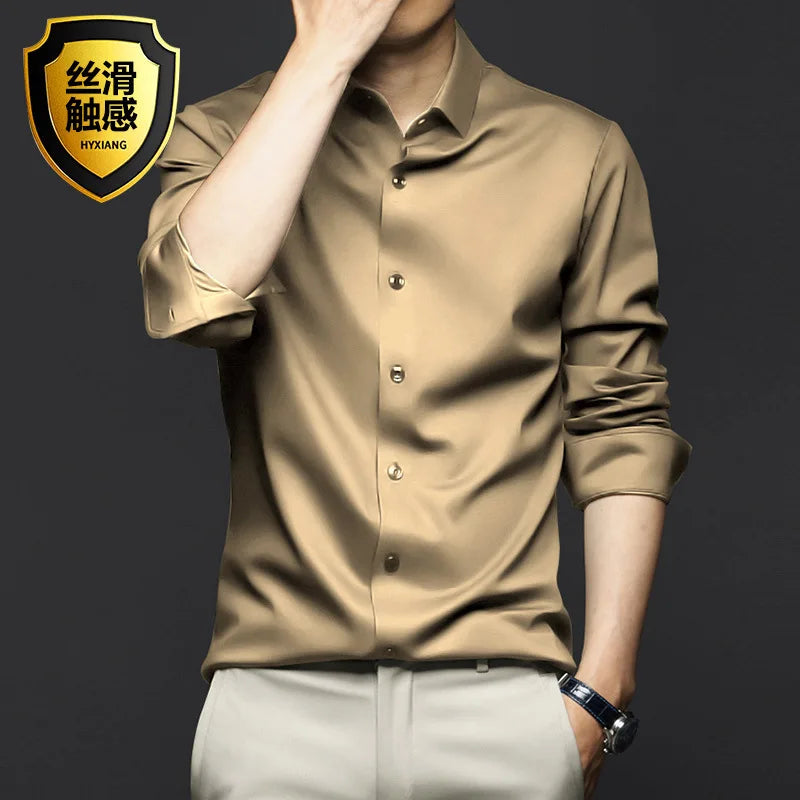 Chemise Homme Manches Longues Anti-Froissage Sans Repassage Business Dress Haut de Gamme Professionnelle Blanche S-5XL | Mode Homme Élégant Premium