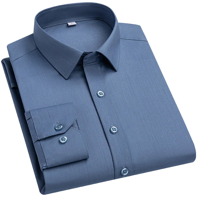 Chemise Homme Fibre de Bambou Stretch Manches Longues Anti-Froissé Sans Repassage Slim Business Casual Bureau Blanche Éco-Premium – Chemise Bambou Premium Stretch Anti-Froissé Sans Repassage Slim Business Blanche | Mode Homme Business Éco-Premium