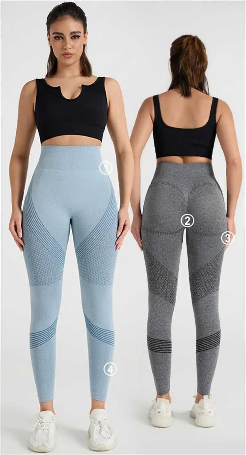 Legging Femme Taille Haute Fitness Mesh Rayé Gainant Fessier – Sport Running Élastique | Tendance