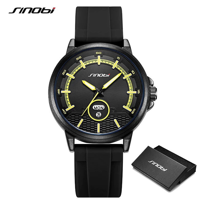 Montre Homme SINOBI Sport Quartz – Calendrier Semaine Fashion Top Brand Cadeau