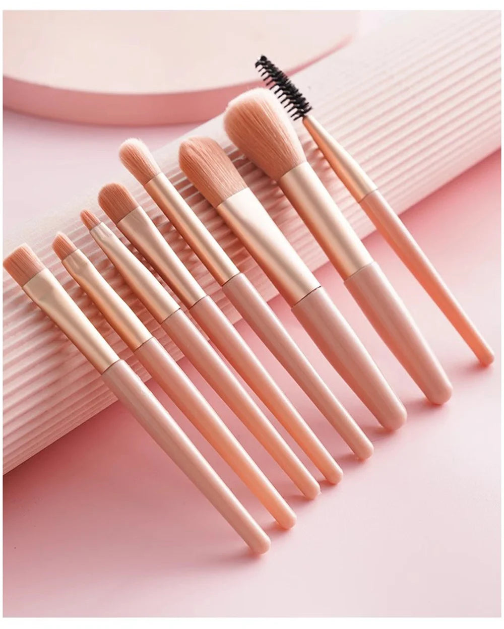Set 8 Pinceaux Maquillage Professionnels - Fond de Teint, Blush & Yeux