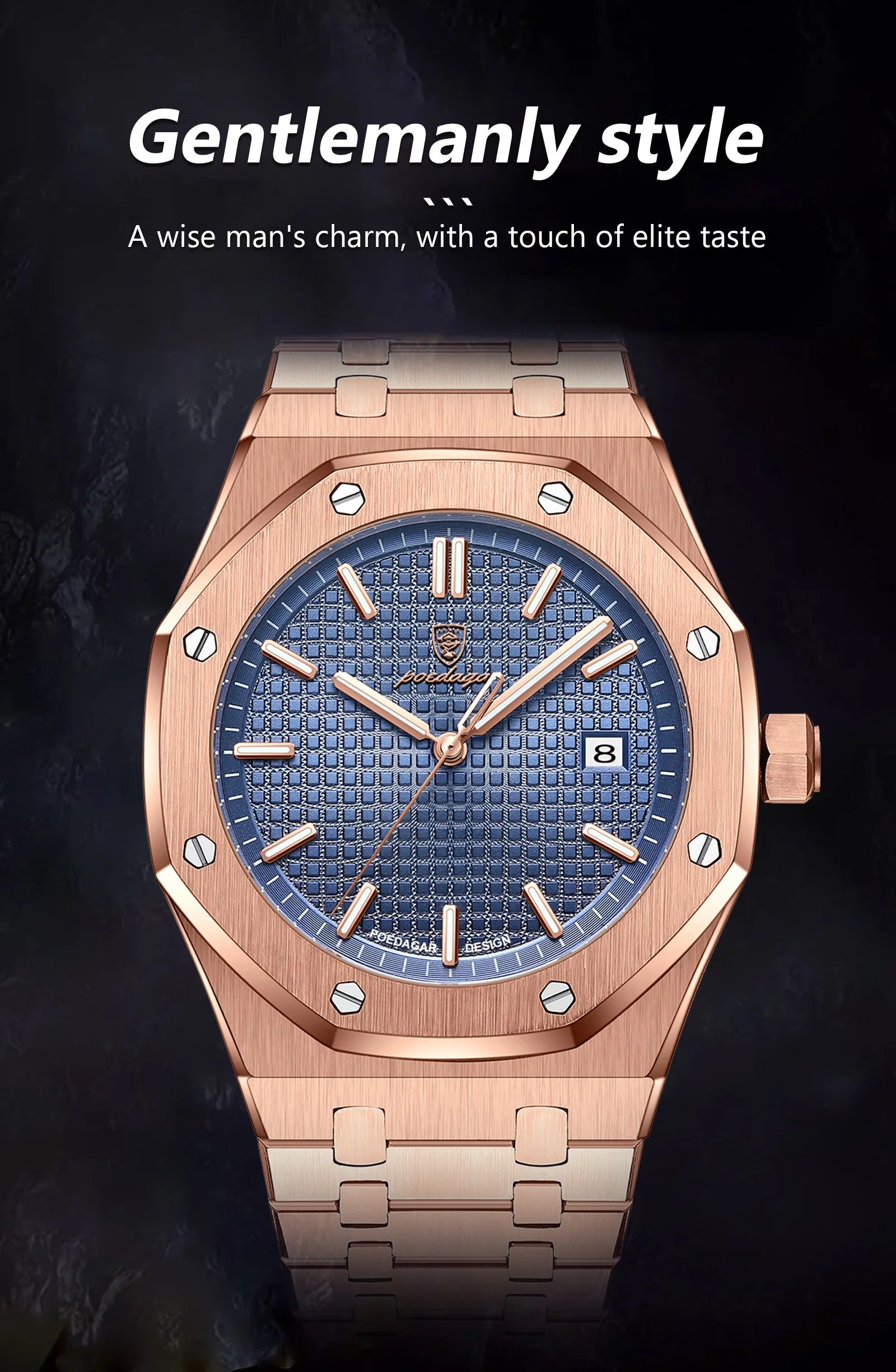 Montre Homme POEDAGAR Business Luxe Quartz – Acier Lumineux Étanche Date Fashion
