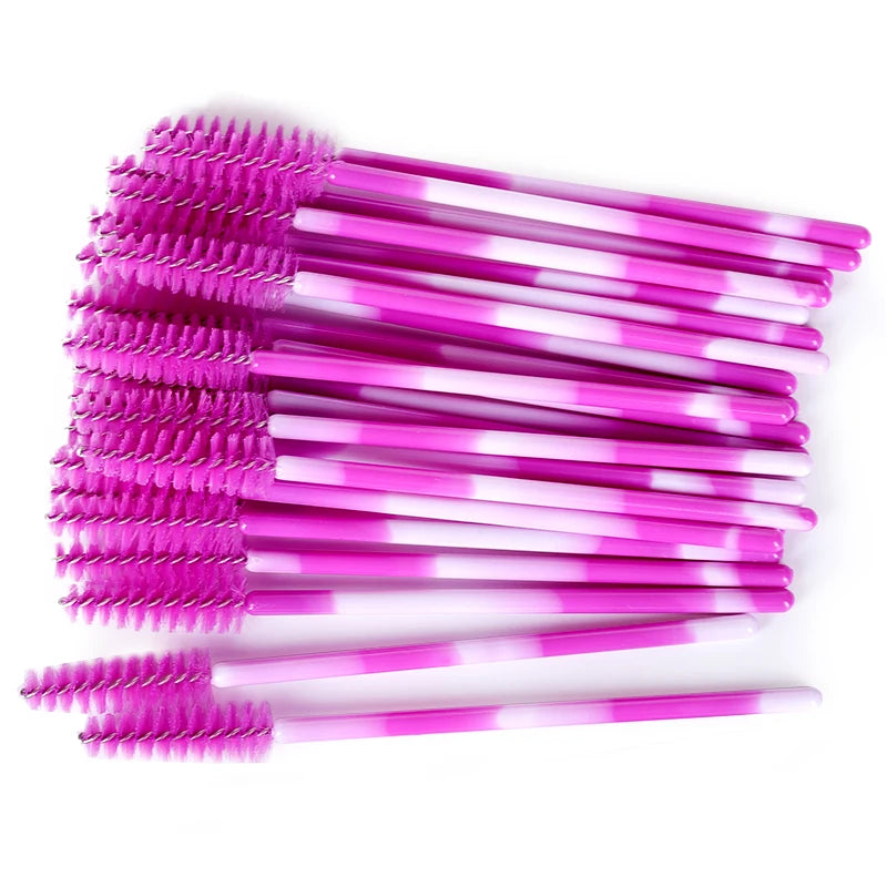 Lot 50/100 Brosses Cils Jetables Arc-en-Ciel – Mascara Wand Applicateur Extension Cils & Sourcils | Outil Maquillage