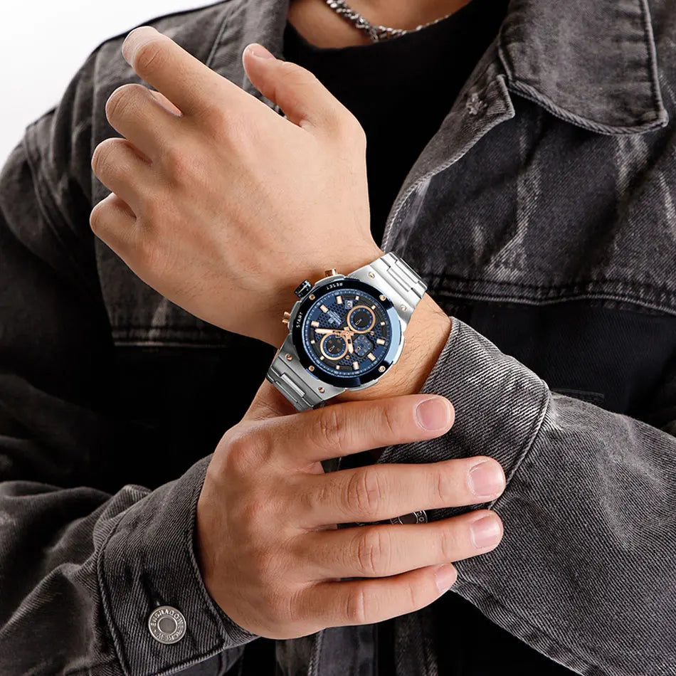 Montre Homme Chronographe Sport Luxe NAVIFORCE – Quartz Date Fashion Masculino