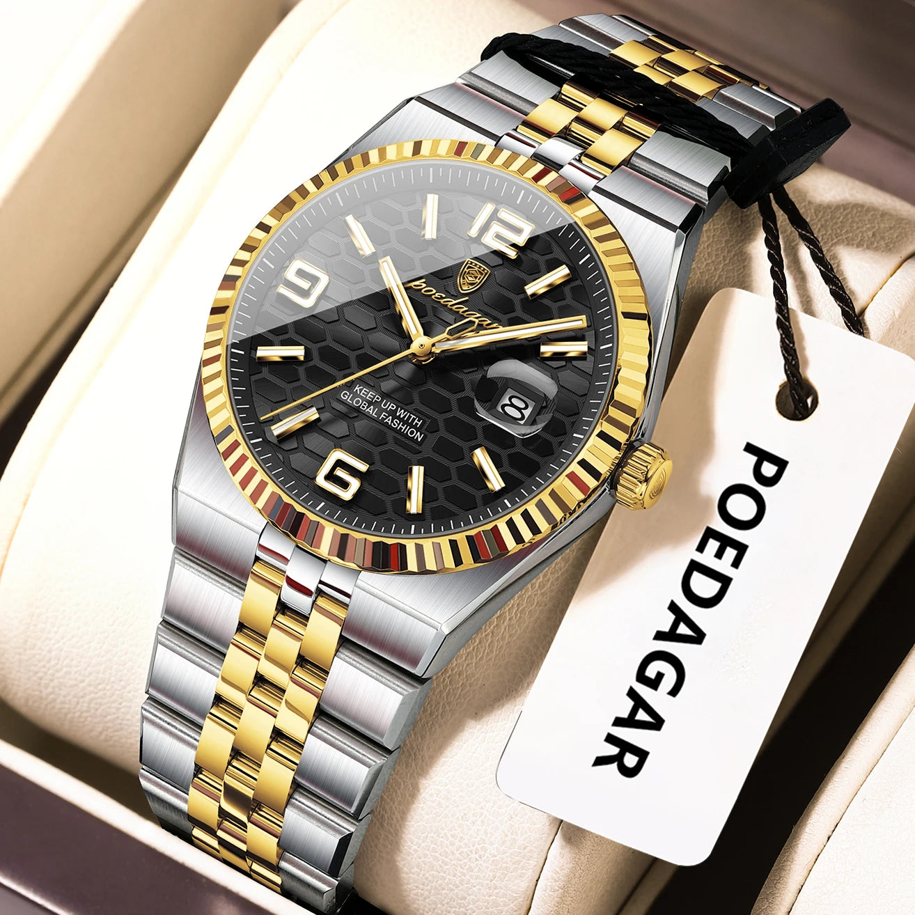 Montre Femme POEDAGAR Élégante Luxe Quartz – Lumineuse Étanche Date + Boîte Cadeau