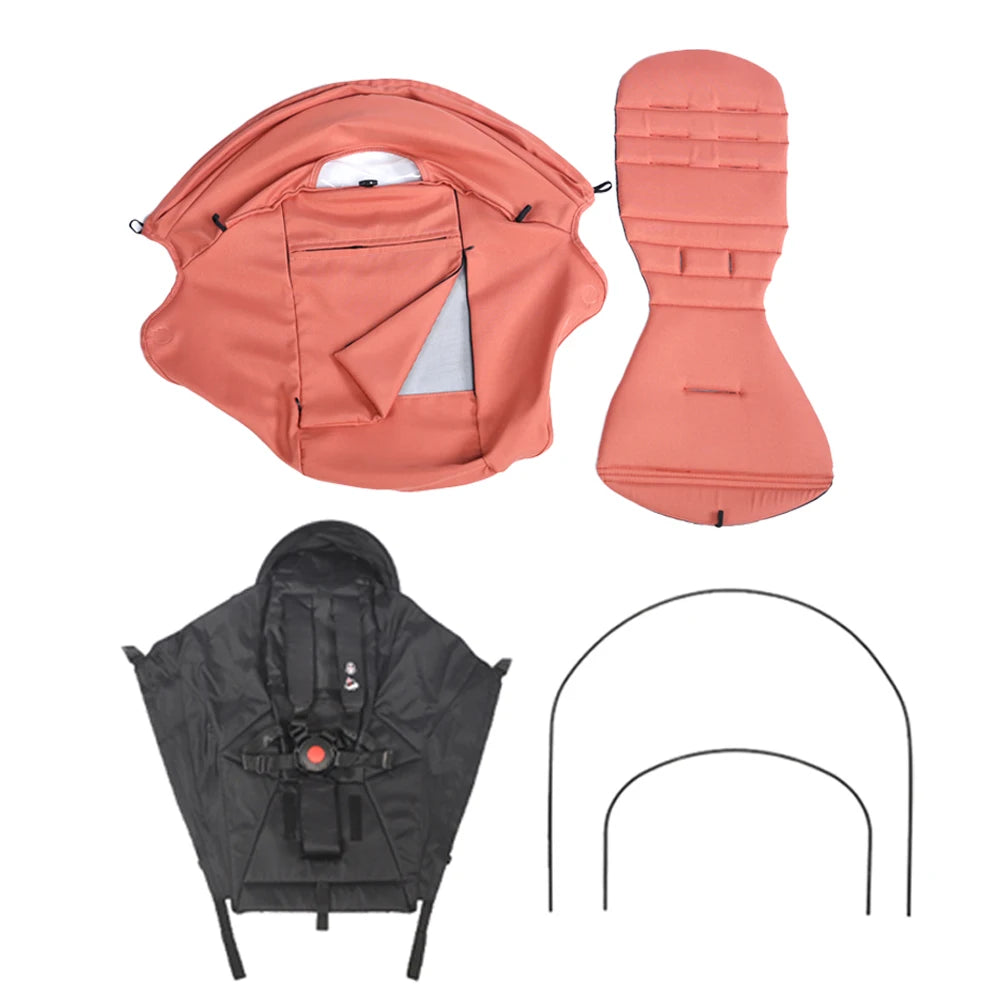Kit 3 Pièces Accessoires Poussette YOYO/Yoya – Canopy 175° + Housse Siège + Matelas Ajustable Anti-UV