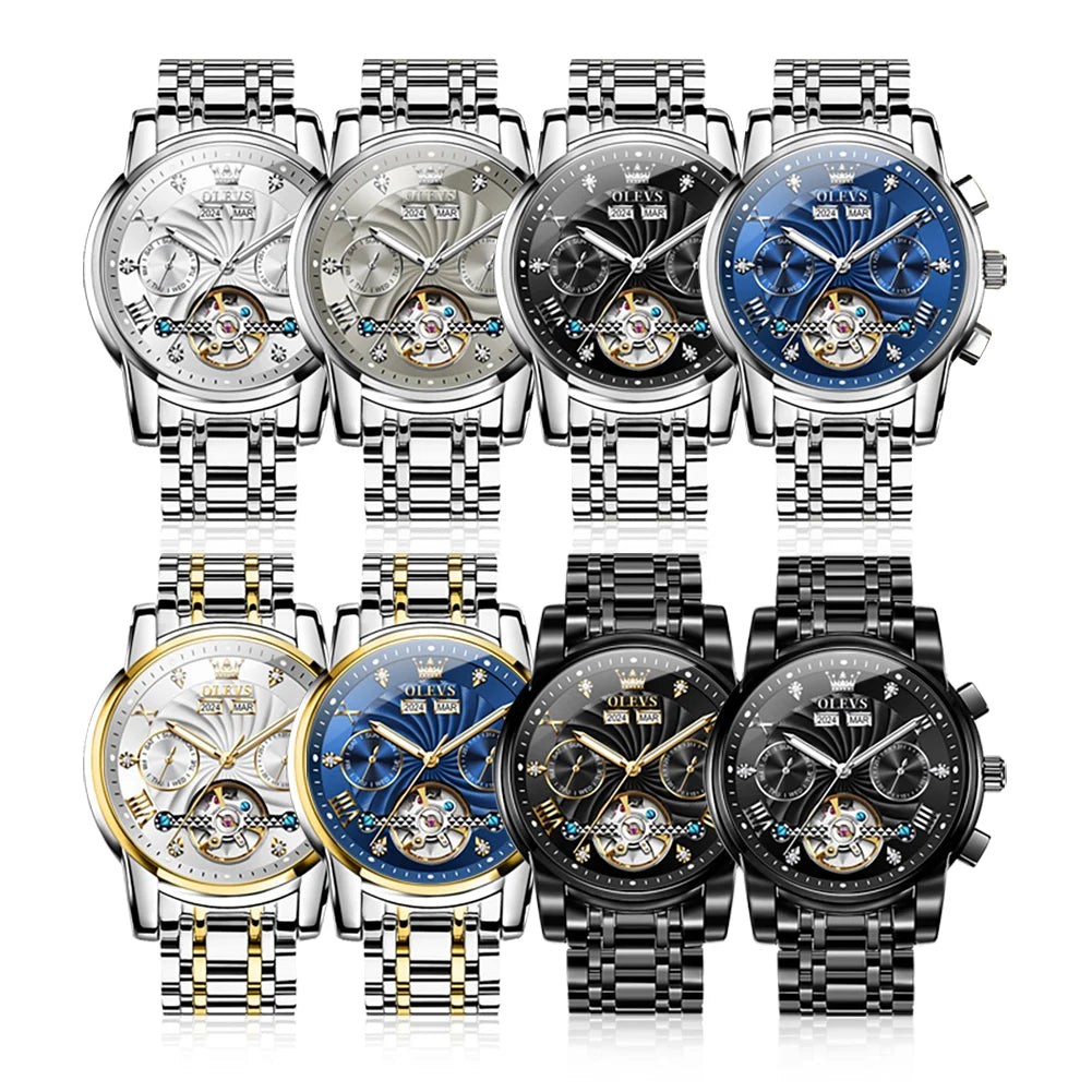 Montre Mécanique Automatique Luxe Homme OLEVS 7088 – Grand Cadran Lumineux Étanche Cadeau