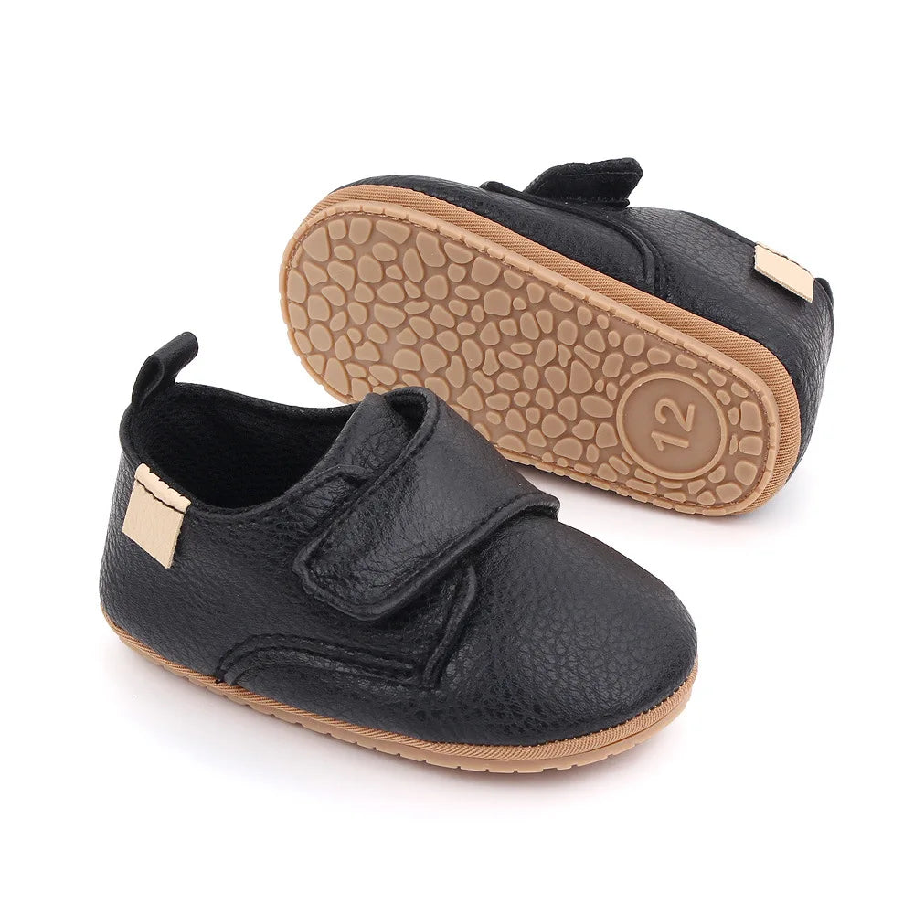 Chaussures Bébé Premiers Pas Cuir Semelle Caoutchouc Antidérapante – Mocassins Unisexe Nouveau-Né Toddler
