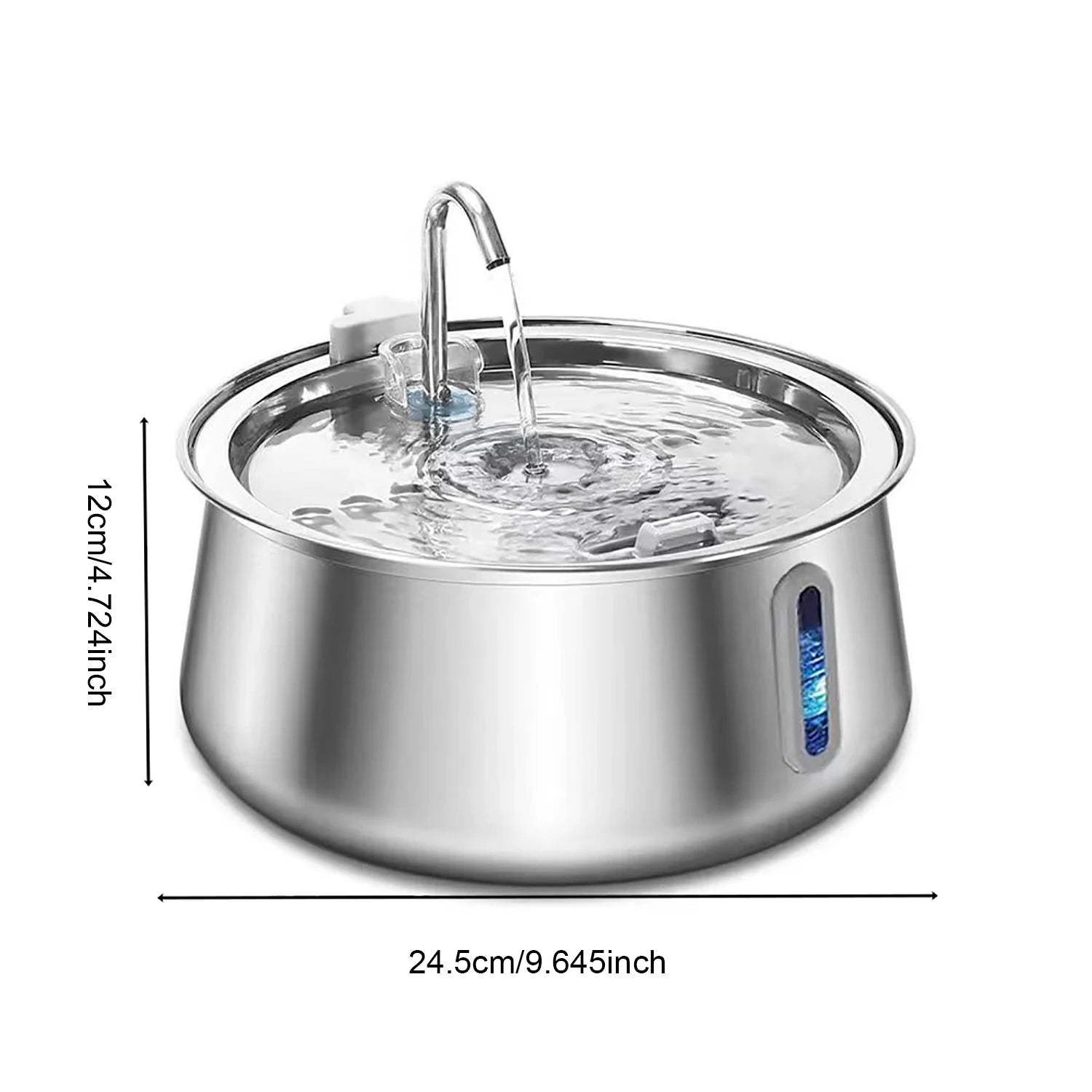 Fontaine à Eau Chat & Chien Inox 4L Automatique – Distributeur Eau Grande Capacité Filtration Multi-Couches | Bol Eau Animaux