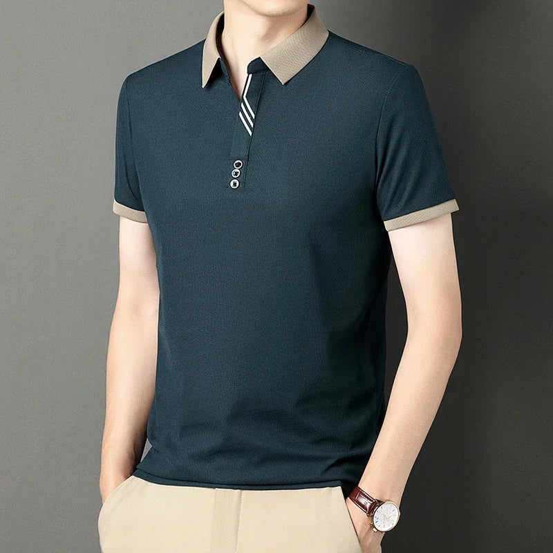 Polo Homme Couleur Unie Manches Courtes Été – Top Casual Fashion Confortable Business & Loisirs | Mode Homme