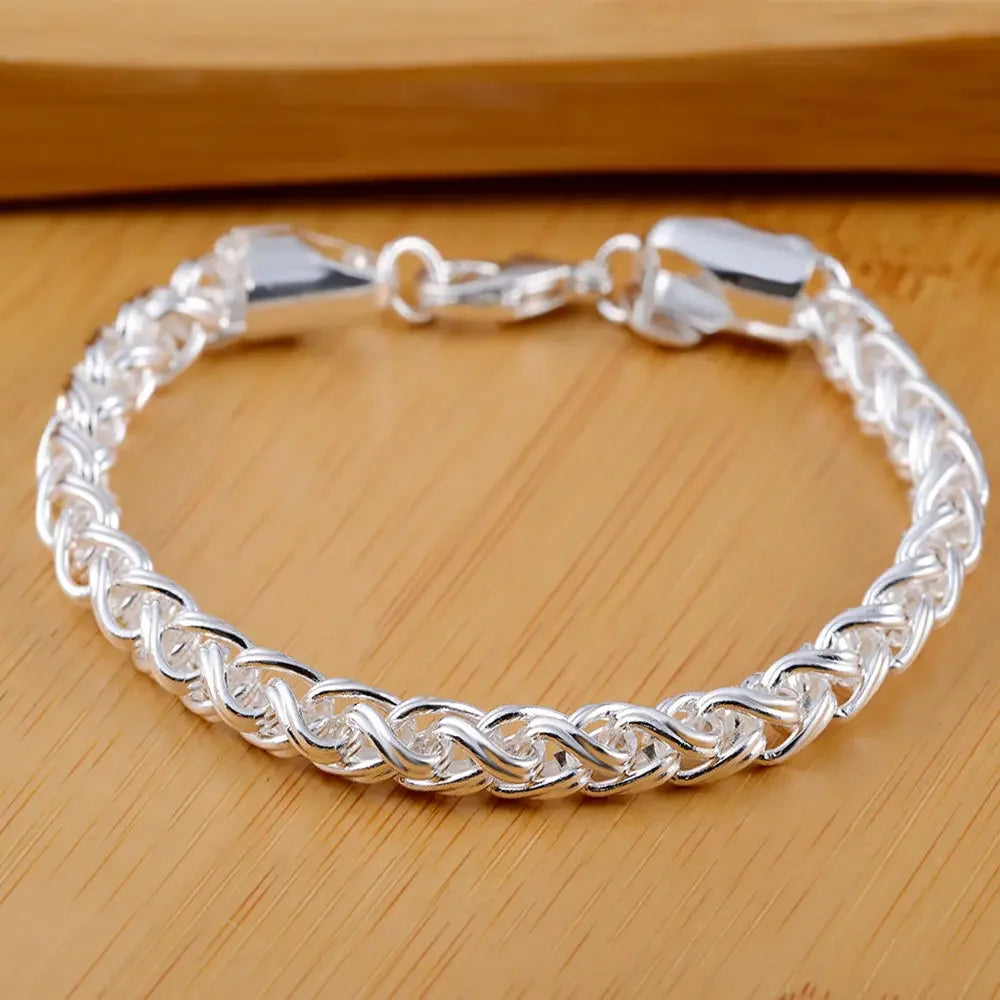 Bracelet Chaîne Torsadée Corde Argent 925 4MM – Unisexe Homme & Femme | Bijou Argent Mode & Élégance Intemporelle | Cadeau Premium