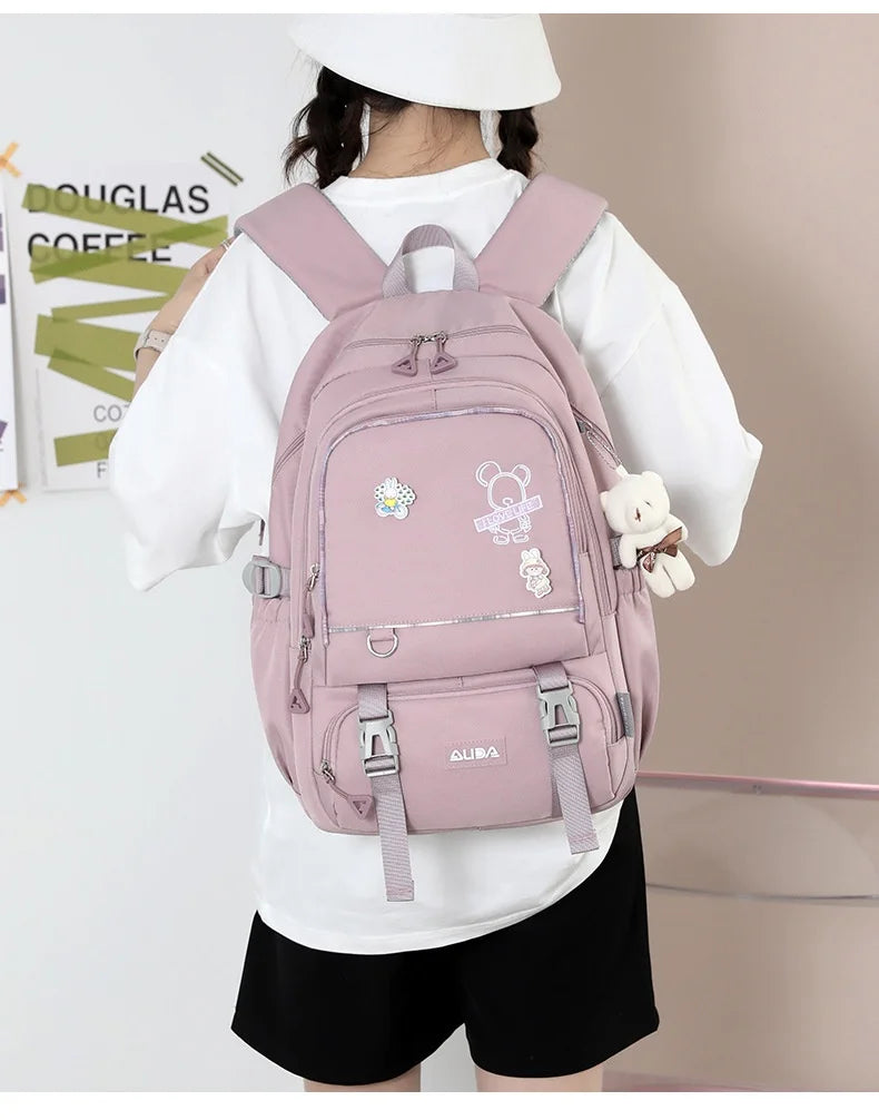 Sac À Dos Scolaire Kawaii Fille Ado – Grand Cartable Collège Lycée Laptop Voyage