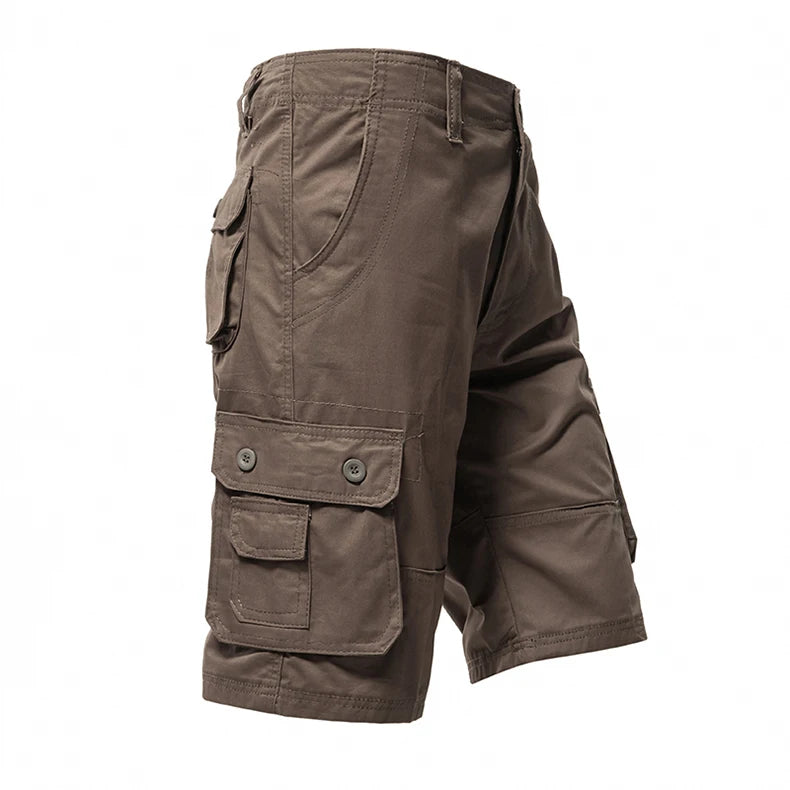 Short Cargo Homme Mi-Genou Multi-Poches Coton Grande Taille Classique Été Kaki Vert Armée Confortable Polyvalent Tendance Intemporel – Short Cargo Premium Multi-Poches Coton Grande Taille Été | Mode Homme Cargo Outdoor Premium