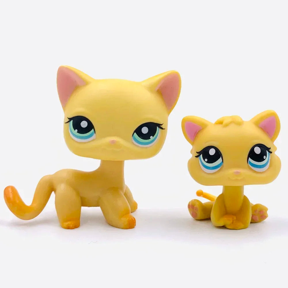 Lot 2 Figurines Animaux Rares LPS – Chat Mignon & Chien Tête Ballante Teckel Colley Cocker Danois | Jouet Collectionnable Enfants