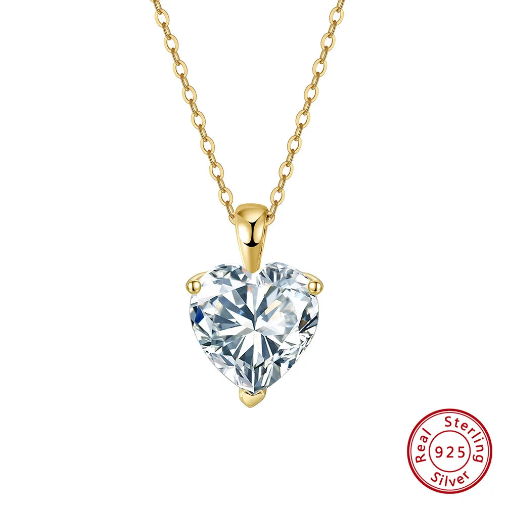 Collier Pendentif Cœur Argent S925 Zircon Cubique 8A – Éclat Diamant Taille Cœur | Chaîne Fine Luxe | Bijou Haut de Gamme Femme | Cadeau Premium