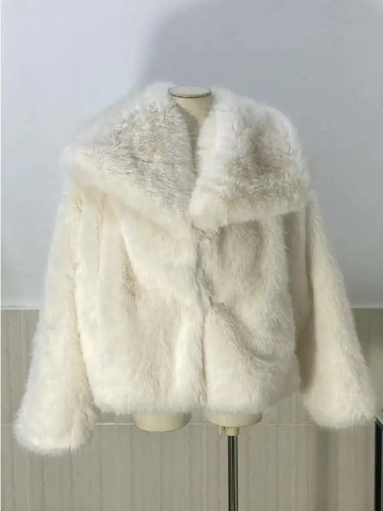 Damen Cardigan Reverskragen Fell Langarm Elegant – Modischer & Schicker Mantel | Herbst Winter