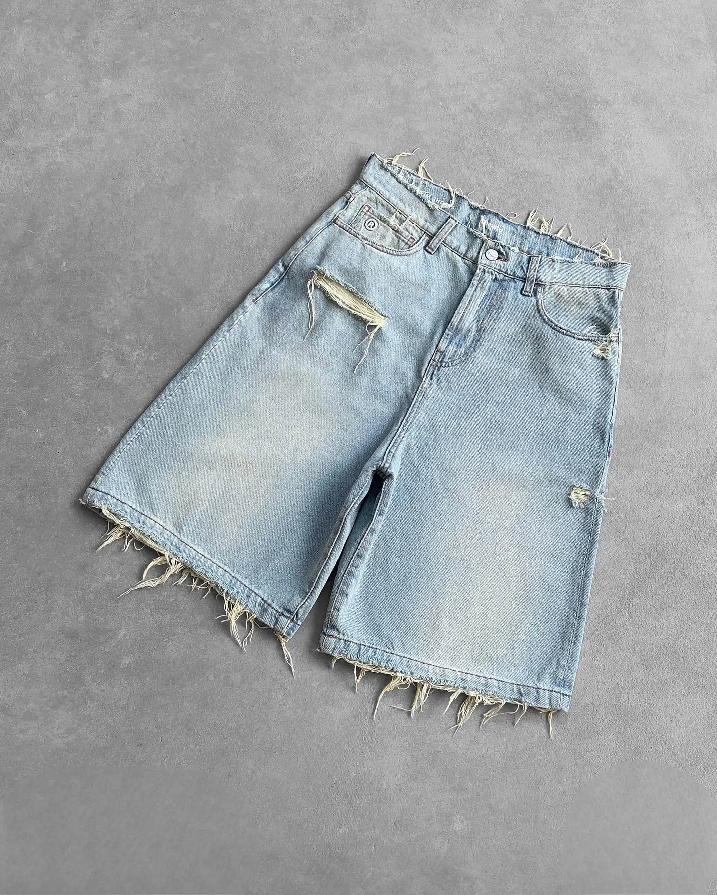 Jean Homme Droit Destroyé Troué Lavé Denim Loose Cheville Fermeture Éclair Poches Casual Vintage | Jean Destroyé Vintage Premium