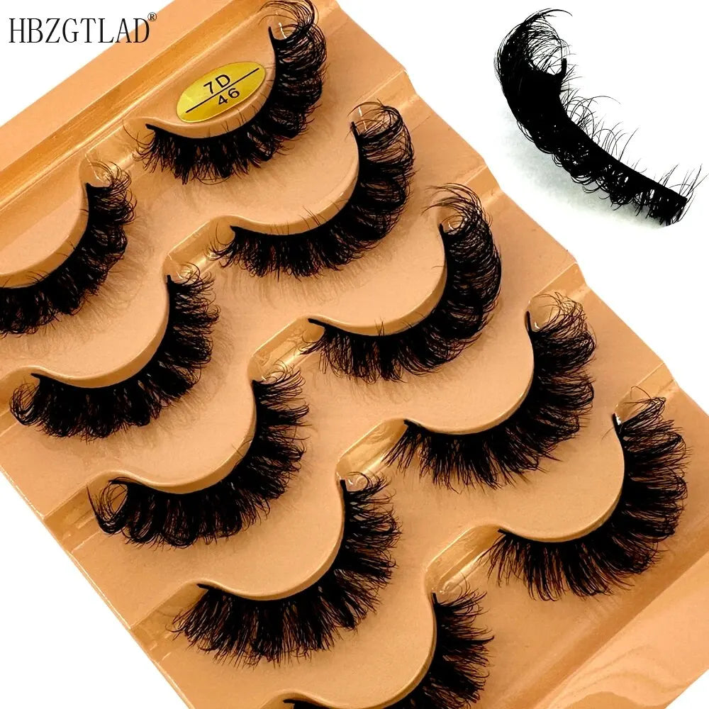 Faux Cils Cat Eye 3D – Lot 5 Paires | Manga Wispy Naturels Courbe D