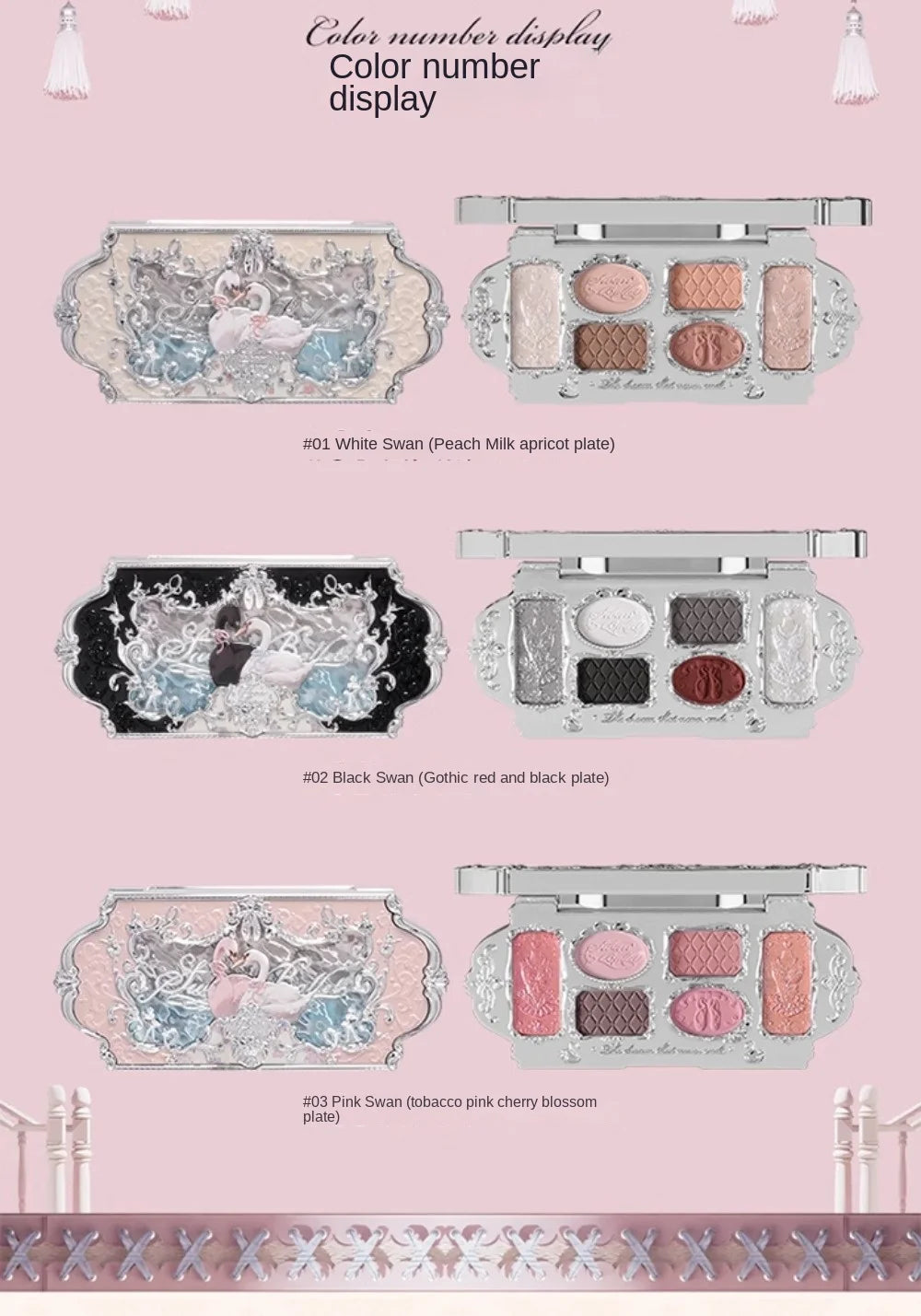 Palette Fards à Paupières Flower Knows Swan Ballet – 6 Teintes Mat, Shimmer & Nacré | Glitter