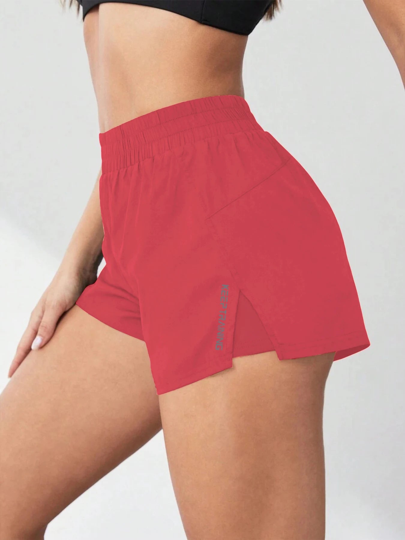 Kurze Yoga-Shorts 2-in-1 Anti-Exposition für Damen - Laufen, Fitness, Tennis & Freizeit
