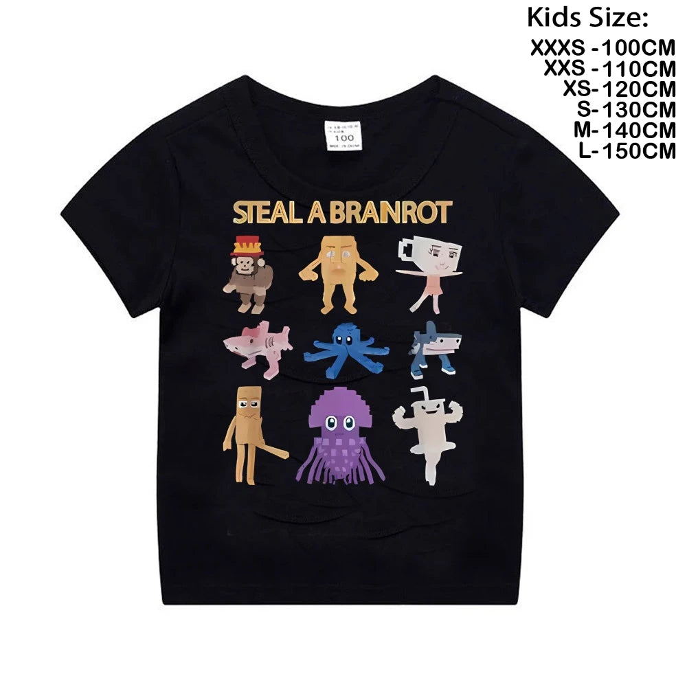 T-Shirt Enfant BrainRot Mème Gamer Drôle 67 Six Seven Italian Brainrot Gaming Y2K Humour Viral TikTok Garçon Ado Tendance – Tee Shirt BrainRot Premium Gaming | Mode Enfant Gaming Viral Premium