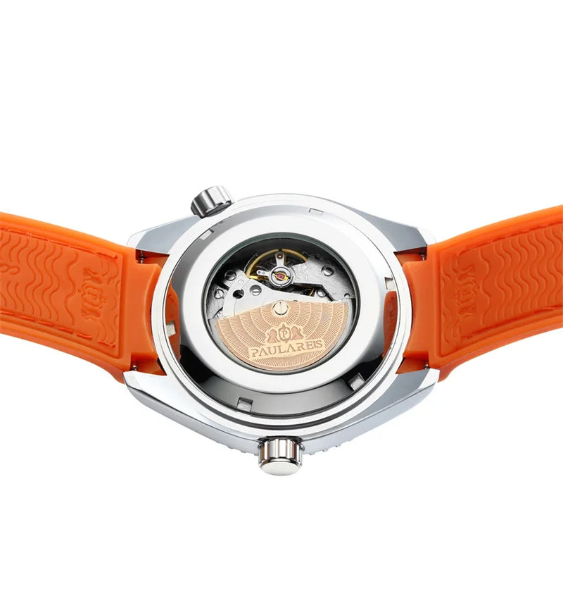 Herrenarmbanduhr Automatik Mechanisch Luxus – Gummiarmband Leuchtend Wasserdicht Kalender