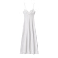 Robe Longue Femme Satin Rouge Col V Bretelles Sans Manches – Fermeture Dos Zip Élégante | HH Été 2025