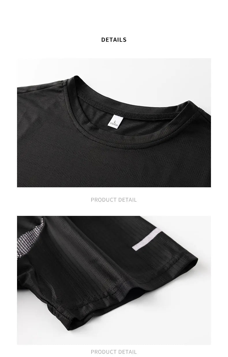 T-Shirt Running Homme Été Soie de Glace Ultra-Léger Imprimé Réfléchissant Séchage Rapide Manches Courtes Respirant Fitness Sport Grande Taille 5XL – Tee Sport Performance | Mode Homme Sport