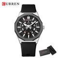 Montre Homme CURREN Design Créatif Quartz Silicone Lumineux Date – Fashion Sport Élégant