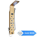 Panneau Douche LED 6 Modes Intelligent – Colonne LCD Rose Gold | Pluie, Cascade, Jets Massage & Robinet Mitigeur