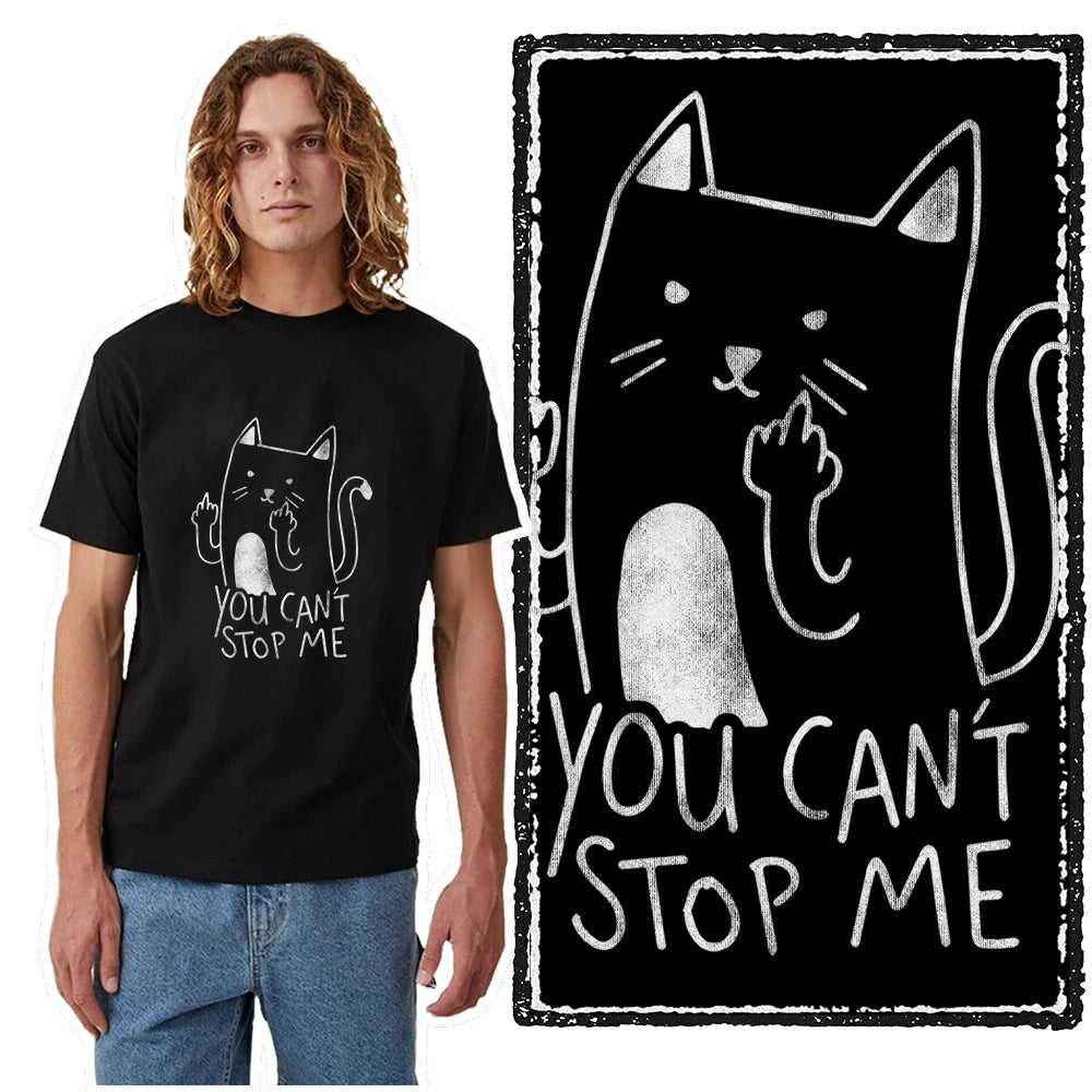 T-Shirt Homme 100% Coton Imprimé Chat Cool Loose Été Manches Courtes Col Rond Casual Tendance – Tee Graphique Félin Streetwear | Mode Homme Premium