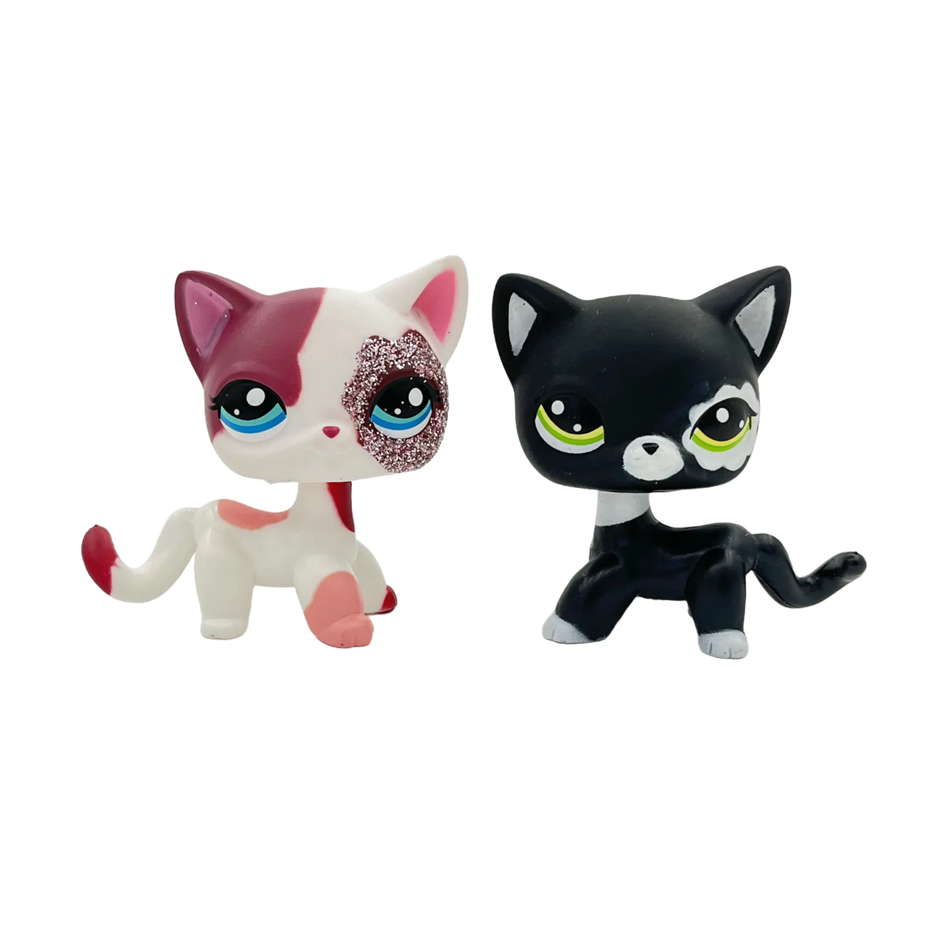 Lot 2 Figurines Animaux Rares LPS – Chat Mignon & Chien Tête Ballante Teckel Colley Cocker Danois | Jouet Collectionnable Enfants