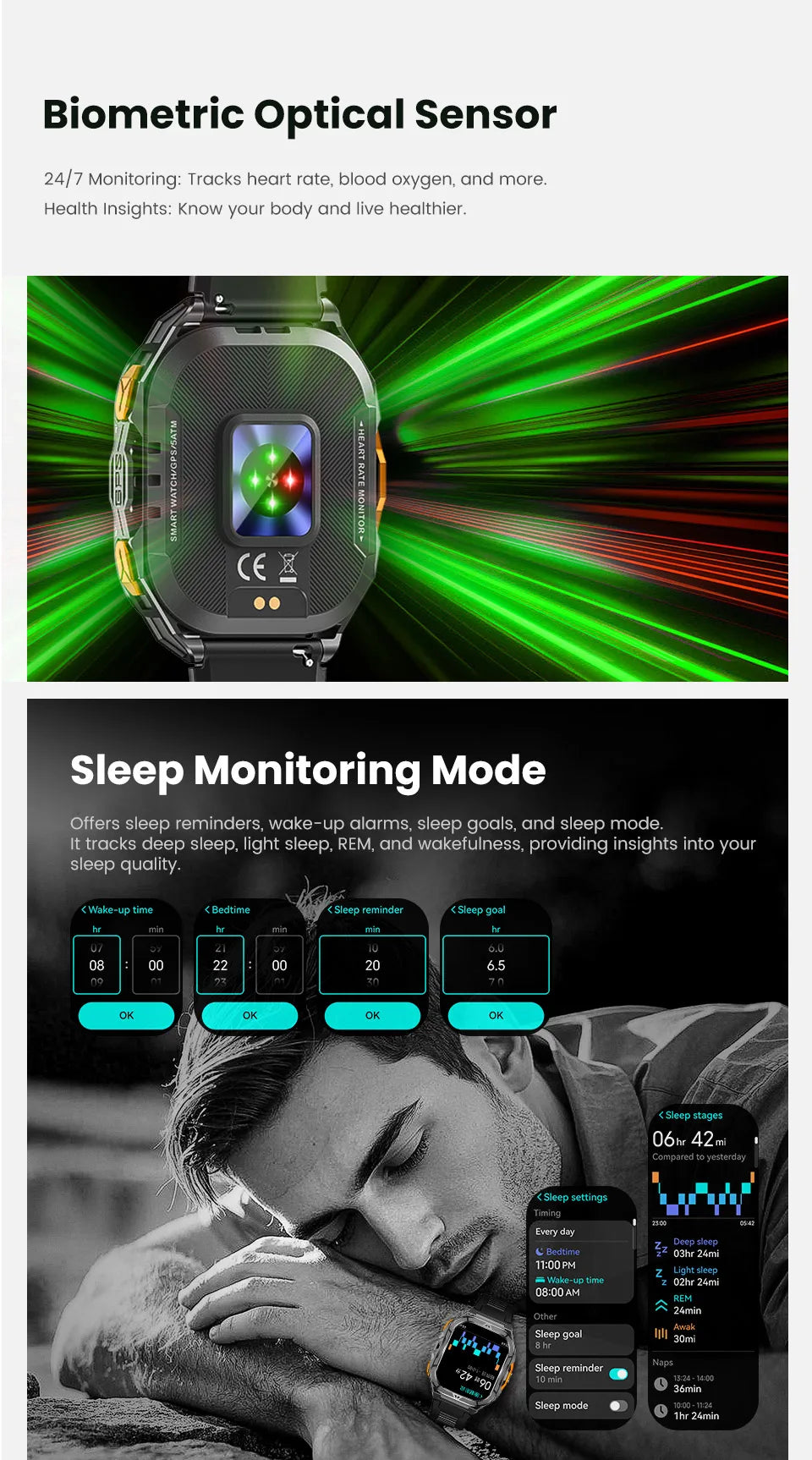 Smartwatch XIAOMI Sport GPS Boussole Appel BT Altimètre Santé – Étanche 3ATM Natation