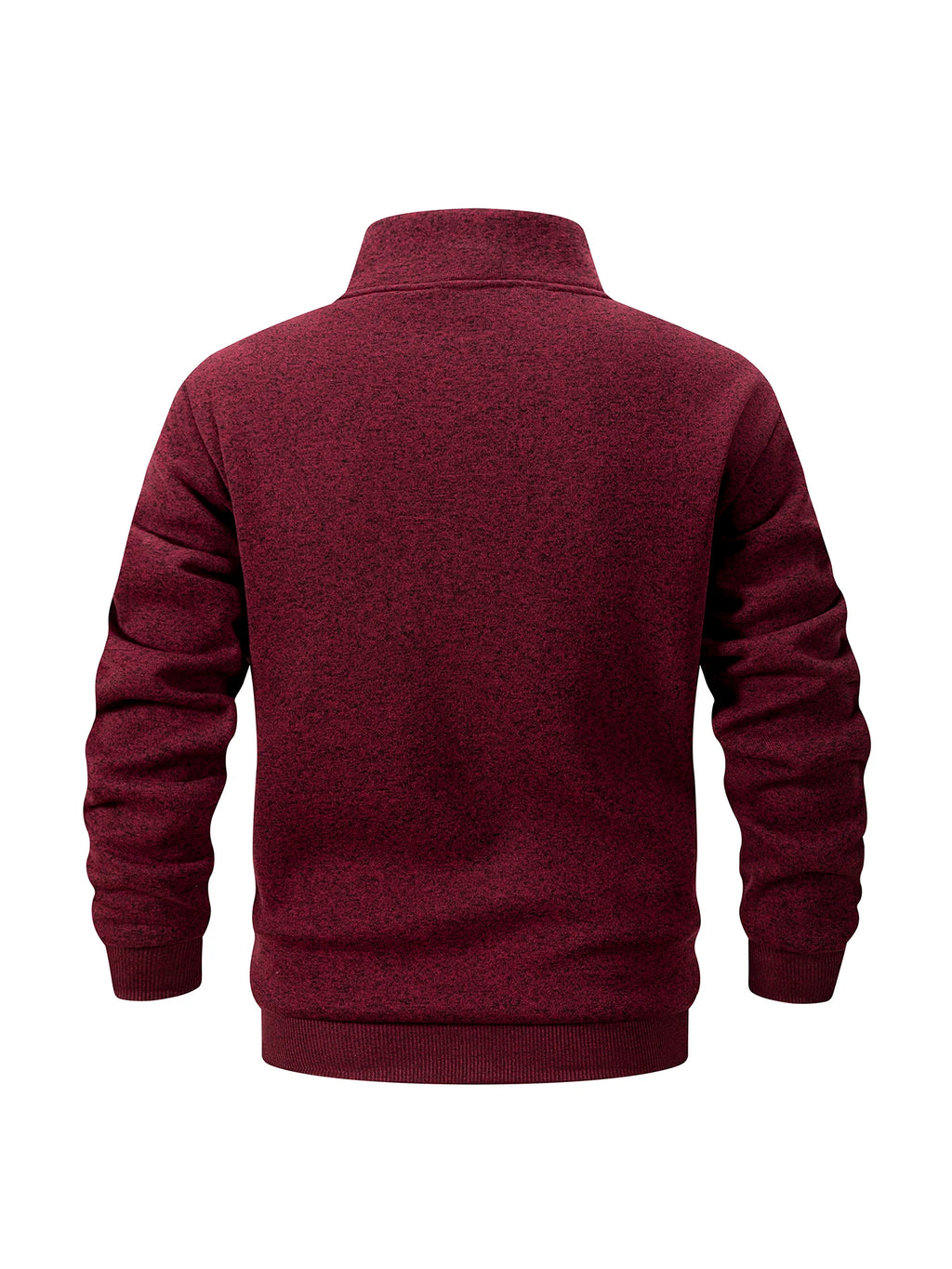 Herren-Sweatshirt aus Fleece, innen warm, Winter, Halb-Reißverschluss, Stehkragen, einfarbig, Outdoor, bequem | Premium-Fleece-Sweatshirt mit halbem Reißverschluss