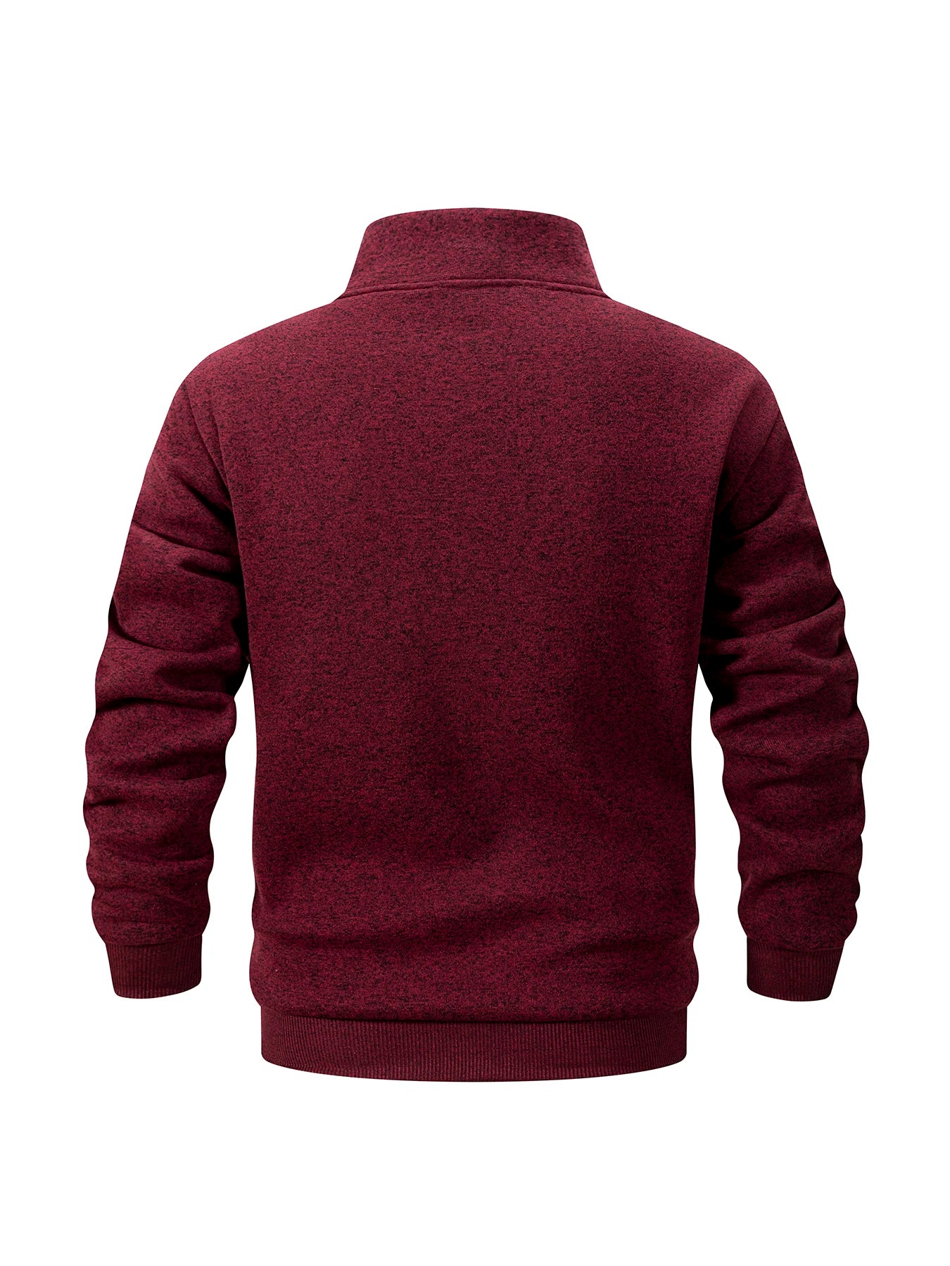 Herren-Sweatshirt aus Fleece, innen warm, Winter, Halb-Reißverschluss, Stehkragen, einfarbig, Outdoor, bequem | Premium-Fleece-Sweatshirt mit halbem Reißverschluss