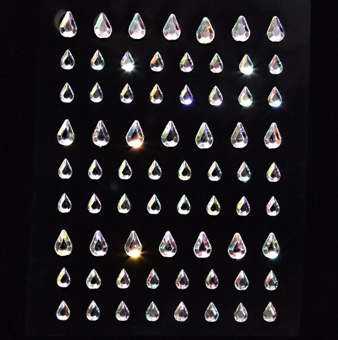 Stickers Strass Visage Jetables – Diamants Acryliques Crystal Larme & Yeux | Maquillage Scène & Festival
