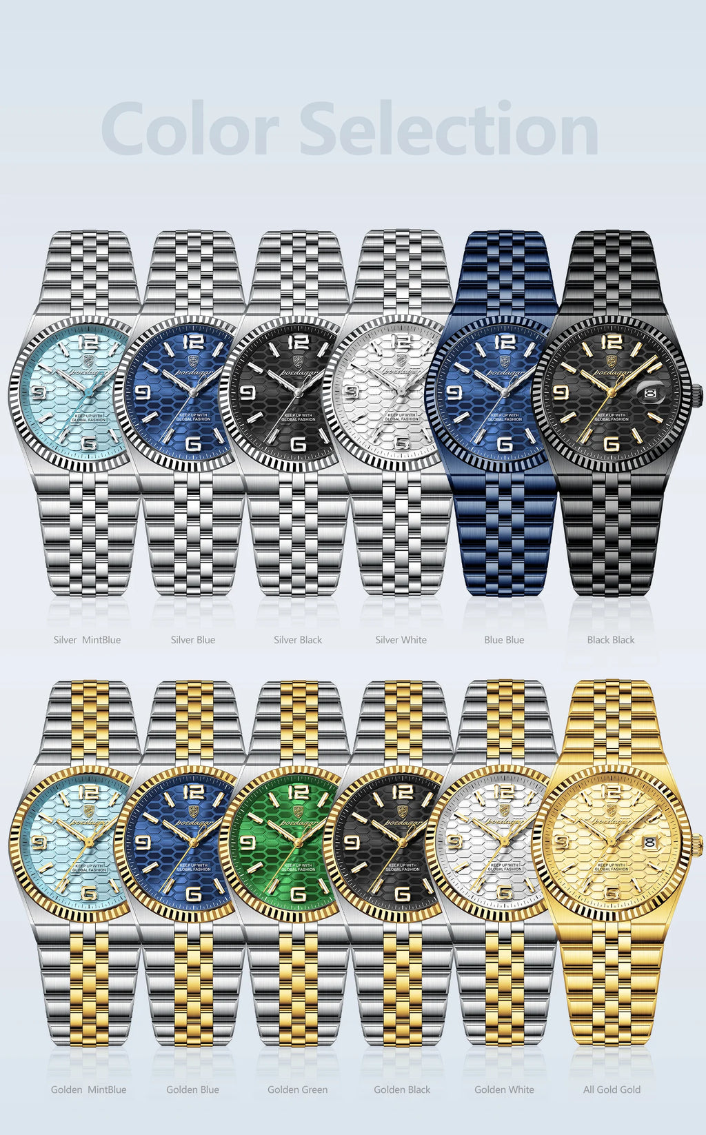 Montre Femme POEDAGAR Élégante Luxe Quartz – Lumineuse Étanche Date + Boîte Cadeau