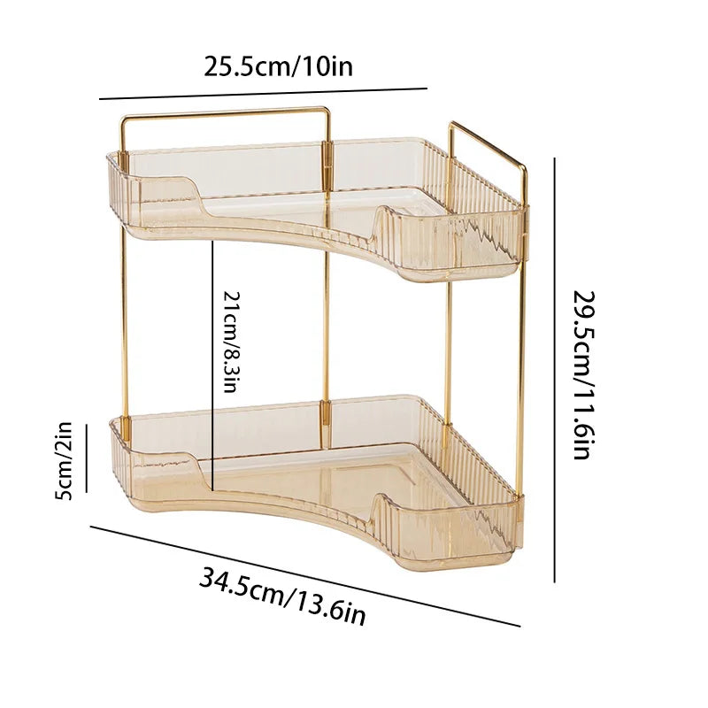 Étagère d’Angle Organisateur Salle de Bain – Rangement Maquillage, Skincare & Cuisine | Support Cosmétiques Bureau
