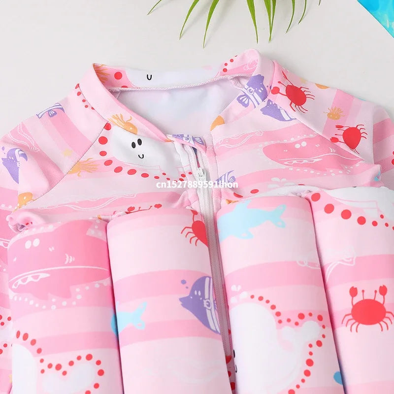 Maillot de Bain Flottant Enfant 1 Pièce – Combinaison Natation Cartoon Garçon Fille
