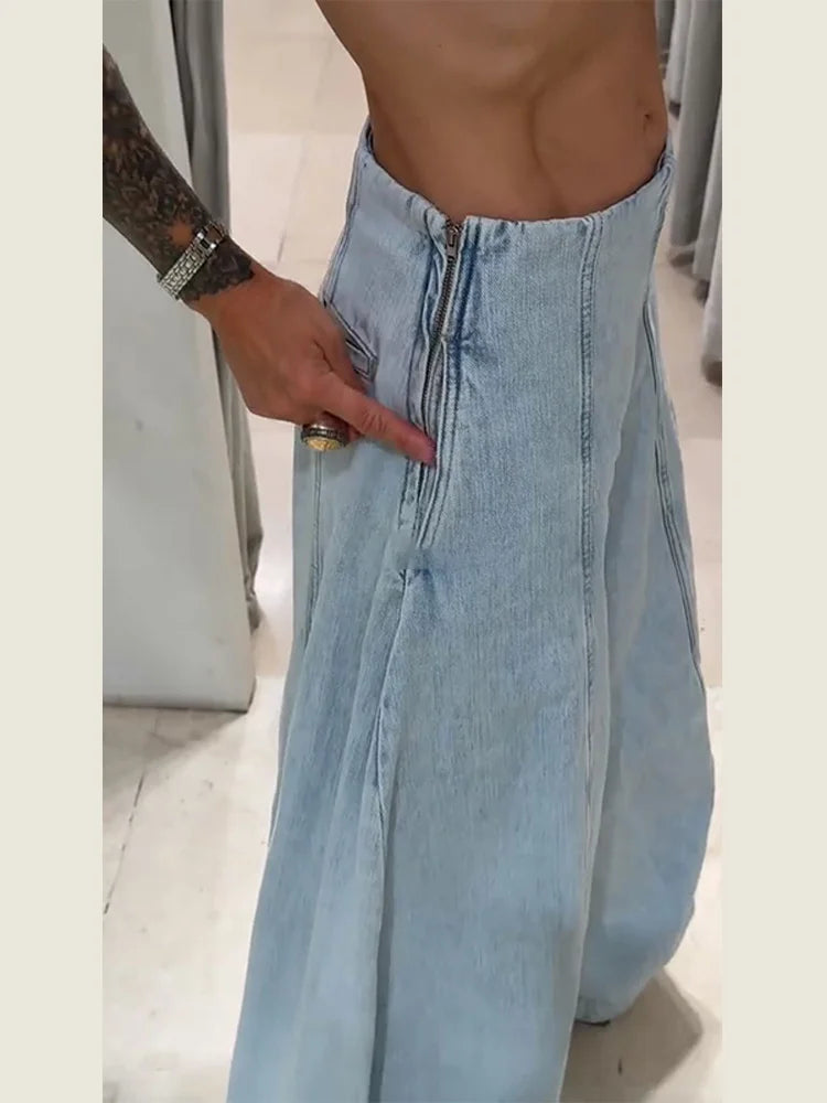 Jean Large Femme Y2K Oversize Taille Haute Baggy Jambe Large Denim – Pantalon Streetwear Chic Tendance | Mode 2025