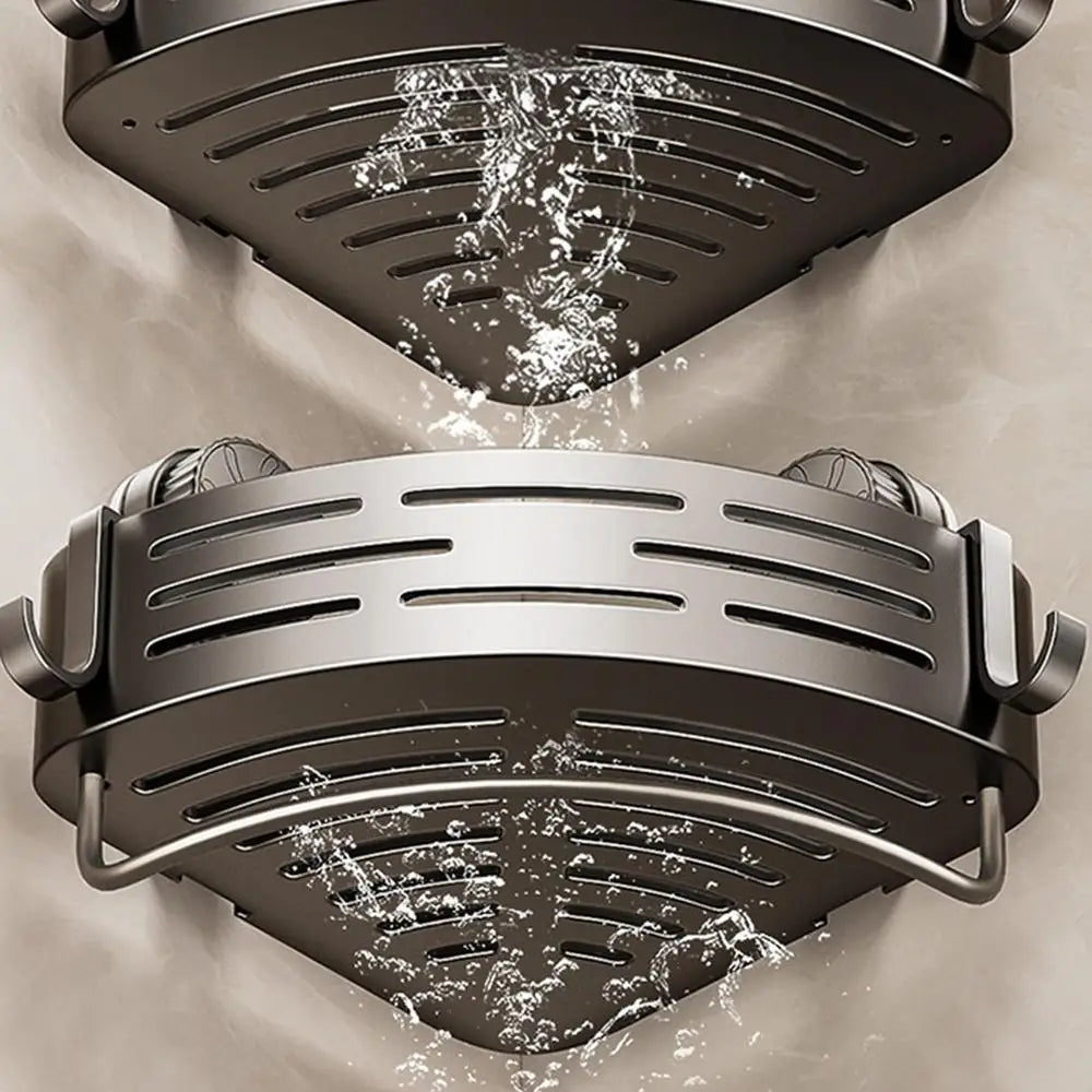 Étagère Douche Angle Triangulaire Sans Perçage – Ventouse Murale, Rangement Salle de Bain & Douche | Coin Pratique