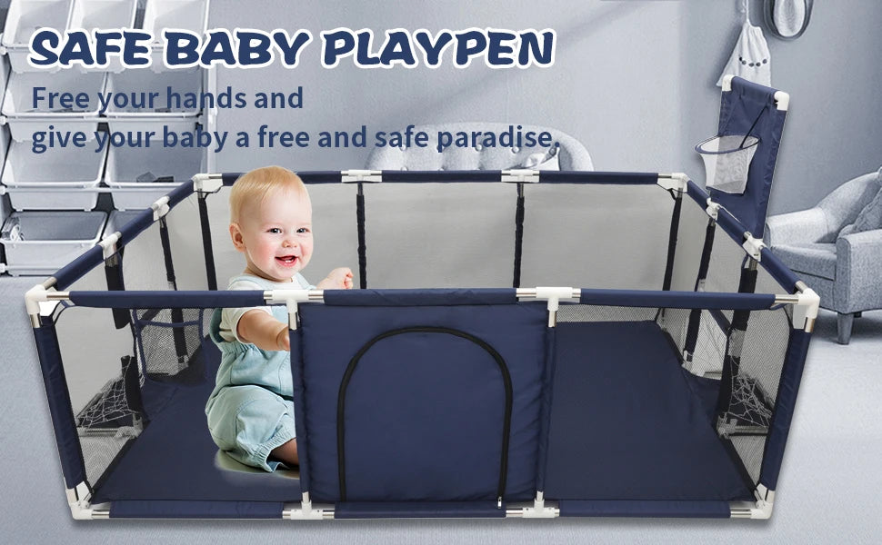IMBABY Parc Bébé Sécurisé – Barrière de Protection Enfant | Piscine à Balles, Aire de Jeux Modulable Nouveau-Né