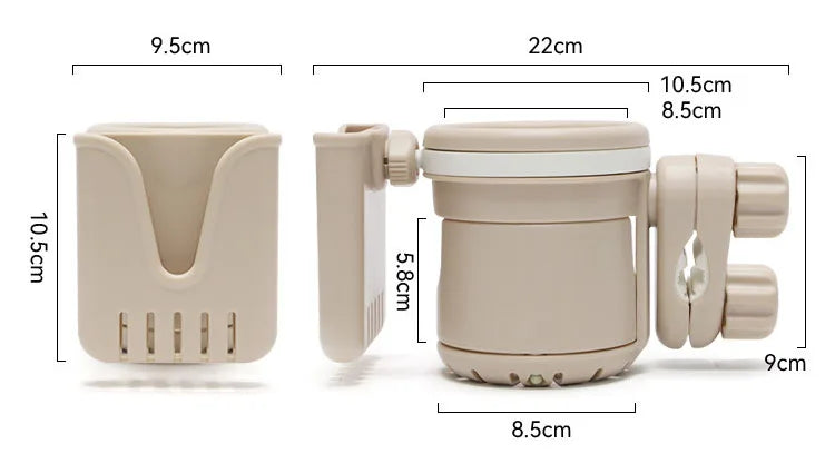 Porte-Gobelet Universel Poussette Bébé – Support Bouteille Café Téléphone Tricycle Fauteuil Roulant