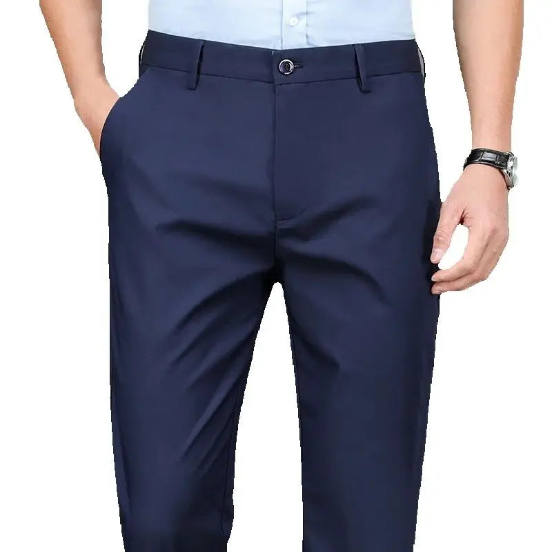 Herren Stretch Slim Hose Einfarbig – Smart Casual Schnelltrocknend Büro Koreanischer Stil Gerade Frühling Herbst | Premium Herrenmode