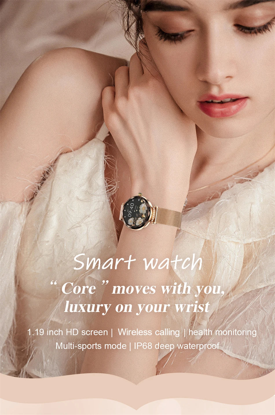 Montre Connectée Femme LIGE NX7 Pro – Écran AMOLED | Appels Bluetooth, Suivi Santé & Sport | Smartwatch Fashion Luxe