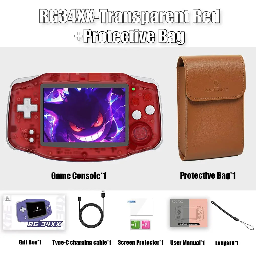 ANBERNIC RG34XX Console de Jeu Portable Rétro – Écran IPS 3.4'' HD | Linux, WiFi, Bluetooth, PSP