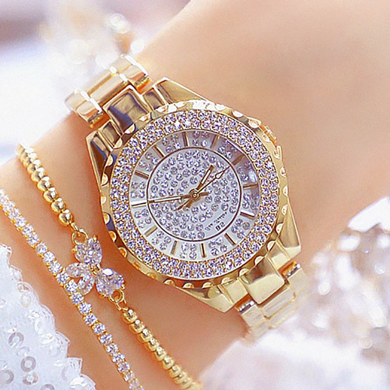 Montre Femme Or Bracelet Dress Luxe 2025 – Acier Complet Élégante Fashion Top Brand