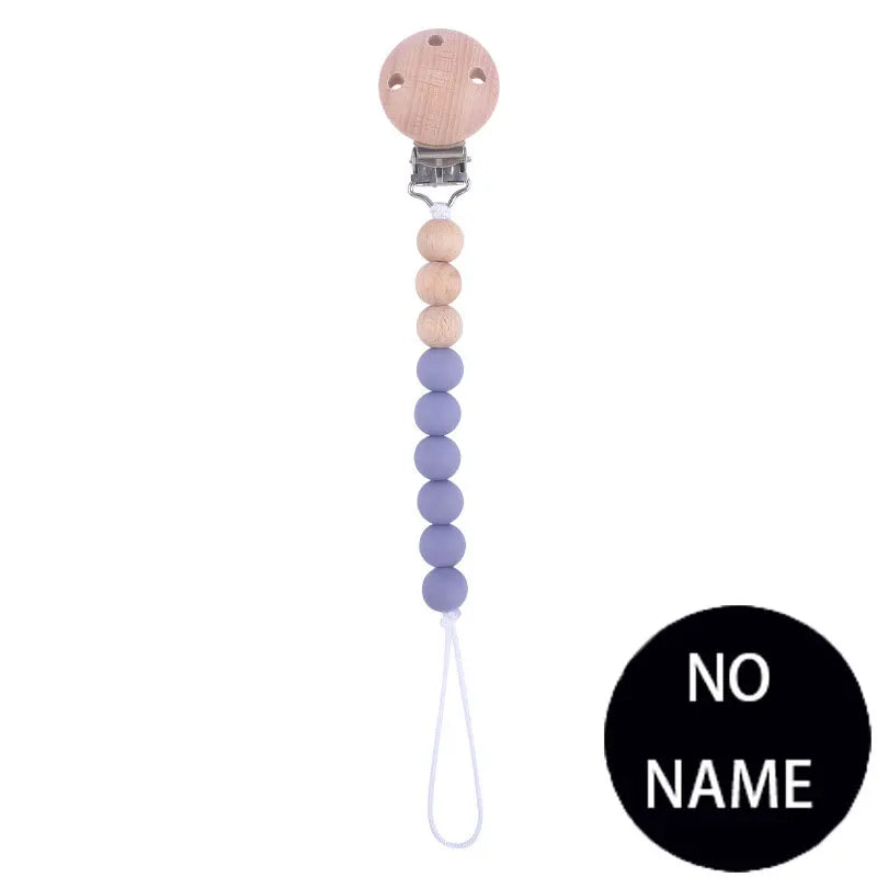 Attache-Tétine Personnalisée Prénom – Clip Silicone & Bois Fait Main Éco-Responsable Sécurisé Bébé