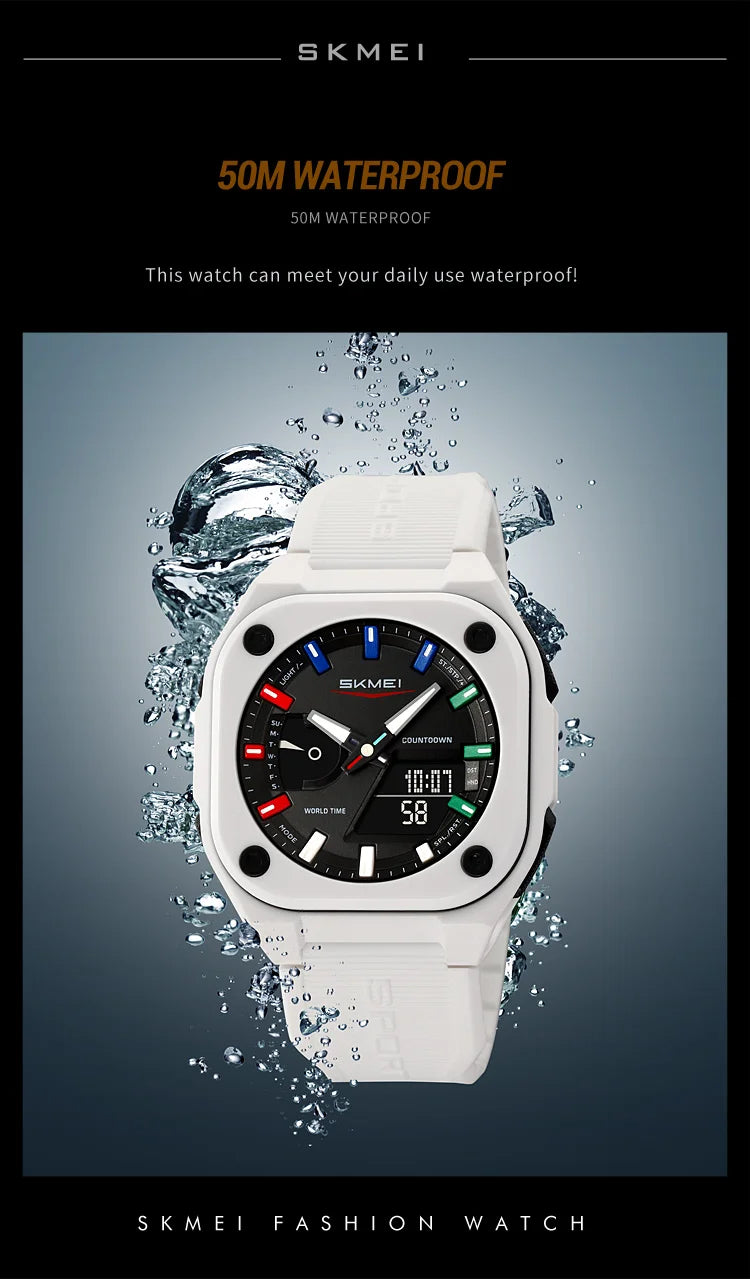 Montre Unisexe SKMEI Business Digital Quartz – Sport Étanche Multifonction Fashion